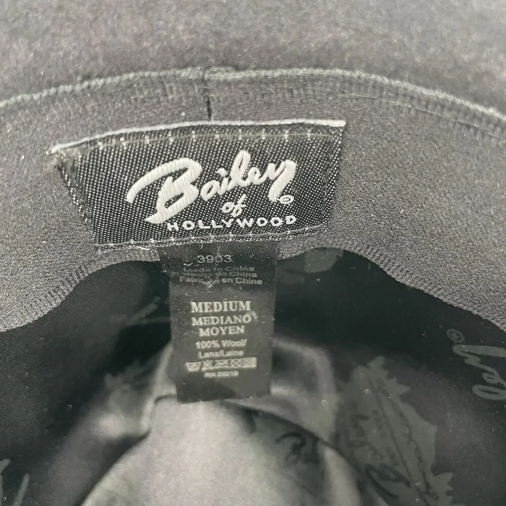 Bailey Of Hollywood Wool Felt Fedora Hat Mens M Blue Trilby Grosgrain Band #3903